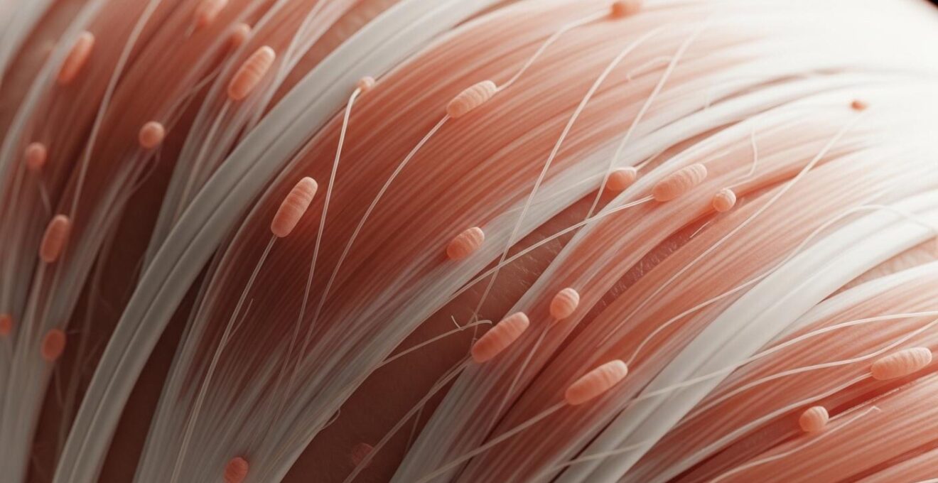 Illustration en gros plan de muscles stabilisateurs et capteurs sensoriels impliqués dans la proprioception