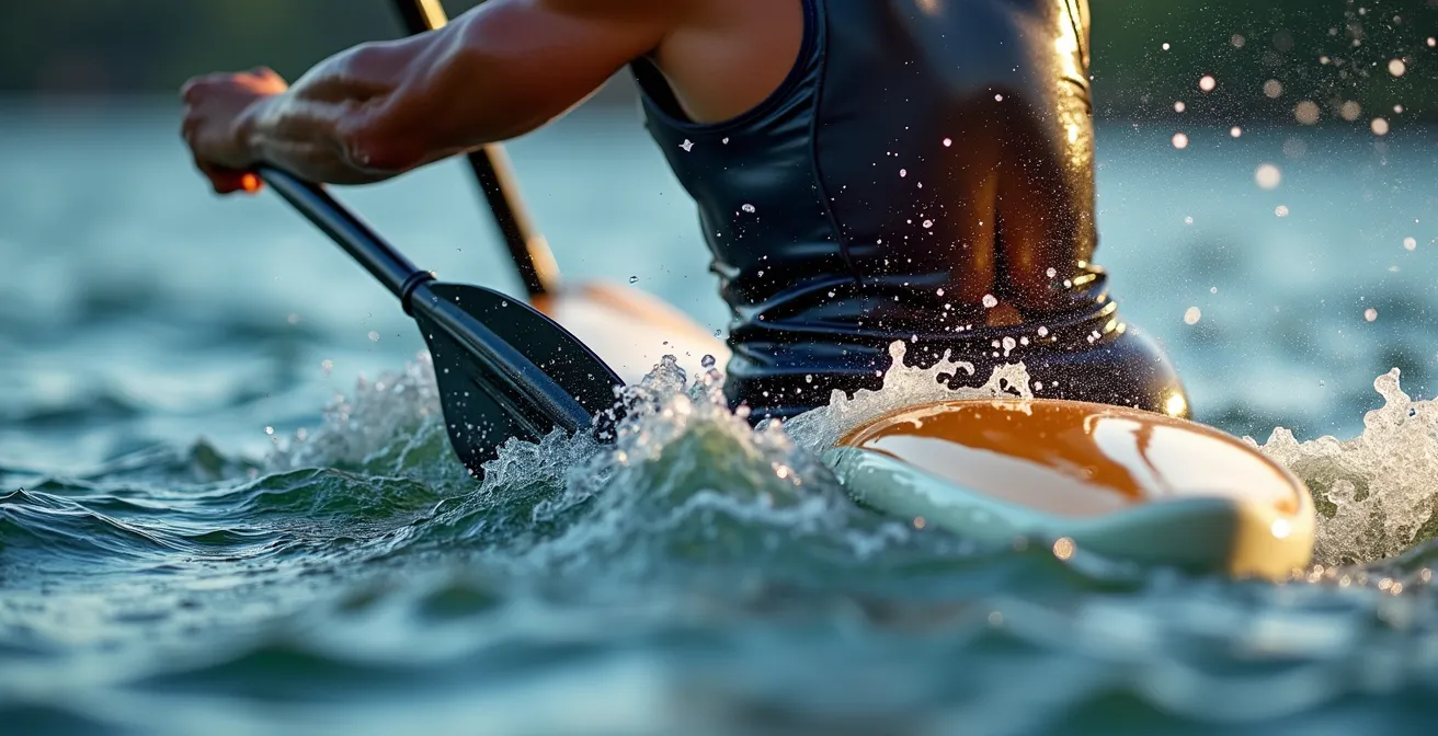 Séquence décomposée montrant la chaîne cinétique complète du mouvement de pagaie